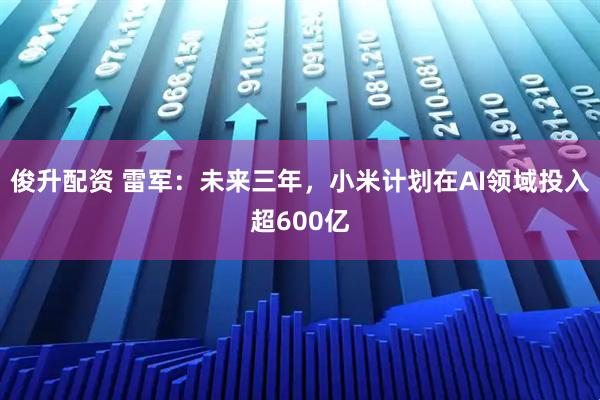 俊升配资 雷军：未来三年，小米计划在AI领域投入超600亿